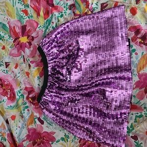 NWT Zara Kids Pink Sequin skater style skirt, Sz 13-14